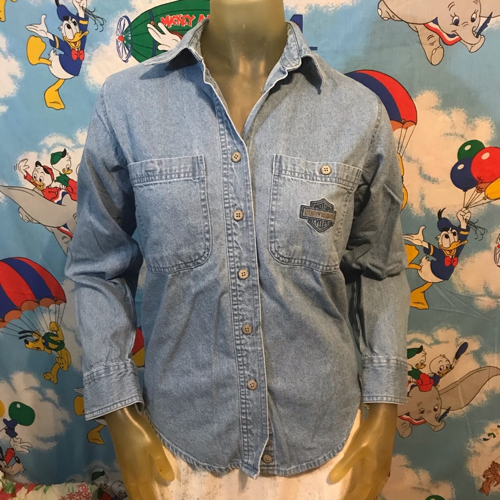 Harley Davidson Motorcycles Women’s Denim Shirt XS